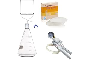Deschem 2000ml,Suction Filtration Unit,90mm Buchner Funnel,2 Litre Flask & Vacuum Pump Kit