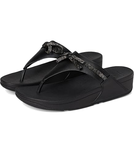Amazon.com | FitFlop Women's Twiss Crystal Toe-Post Sandal, Black