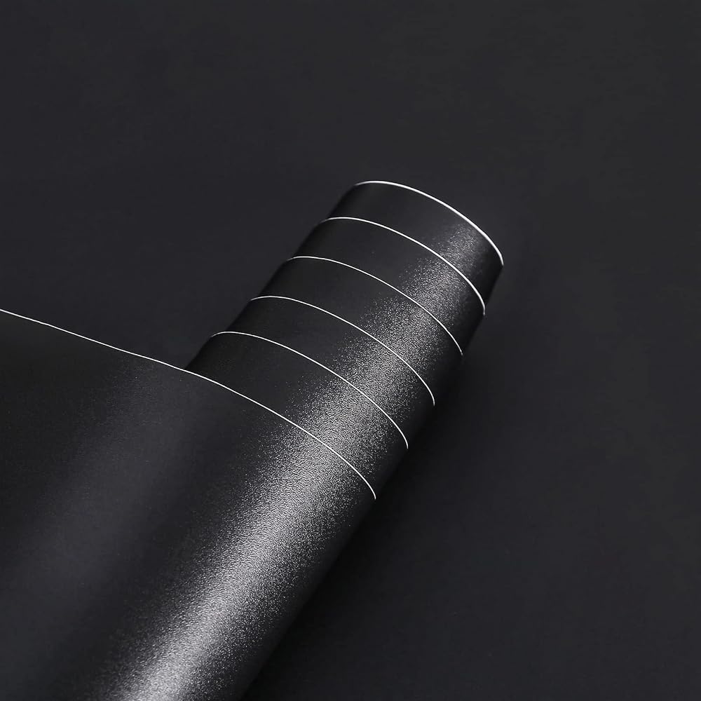 Arthome Black Wallpaper Peel and Stick 43.5x610cm Matte Self Adhesive