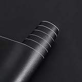 Arthome Black Wallpaper Peel and Stick 43.5x610cm Matte Self Adhesive
