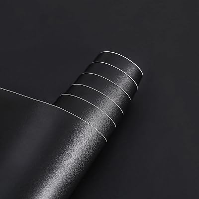Arthome Black Wallpaper Peel and Stick 43.5x610cm Matte Self Adhesive