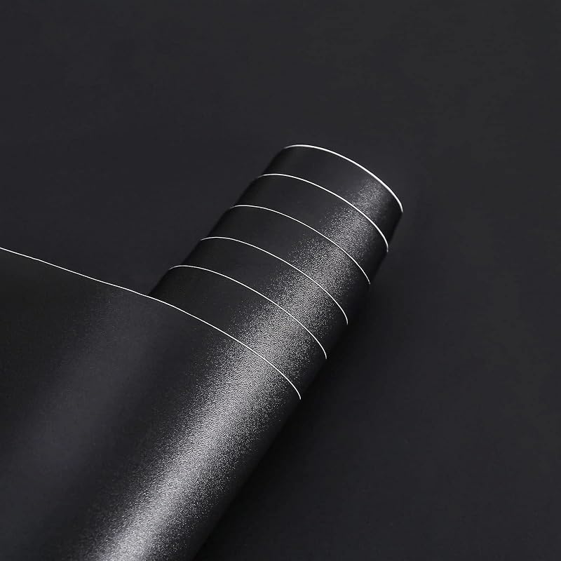Arthome Black Wallpaper Peel and Stick 43.5x610cm Matte Self Adhesive