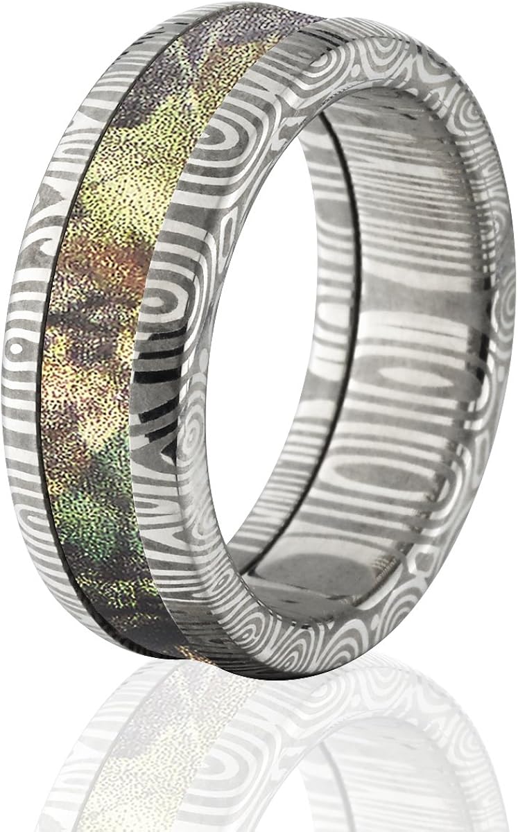 Mossy Oak Camo Rings Official Damascus Steel Camo Wedding