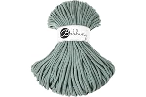 Bobbiny Premium 5mm Braided Macrame Cord (Laurel) 108yds/330ft (100% Recycled Cotton)