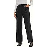 Eddoyee Stretch Corduroy Pants Women Wide Leg Straight High Waisted Fall Casual Pants 2026 Cropped Trousers Trendy Outfits