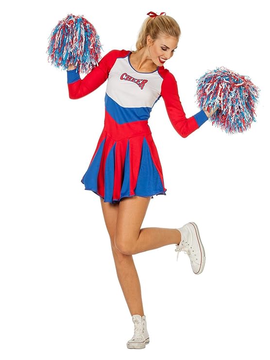 Wilbers Cheerleader Kostüm für Damen blau-rot
