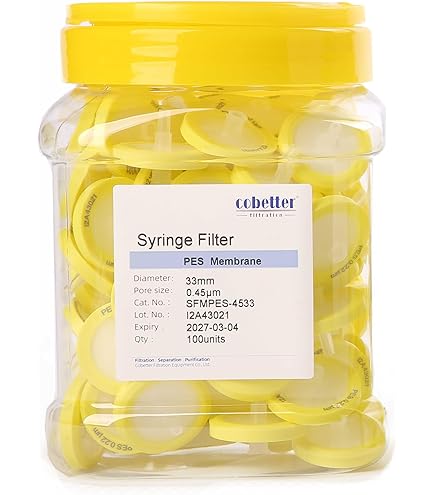 Spuitfilters PES 25mm Diameter 0.22um Poriegrootte niet Steriel Pak van 10 stuks Spuitfilters PES 25mm Diameter 0.22um Poriegrootte niet Steriel Pak van 10 stuks