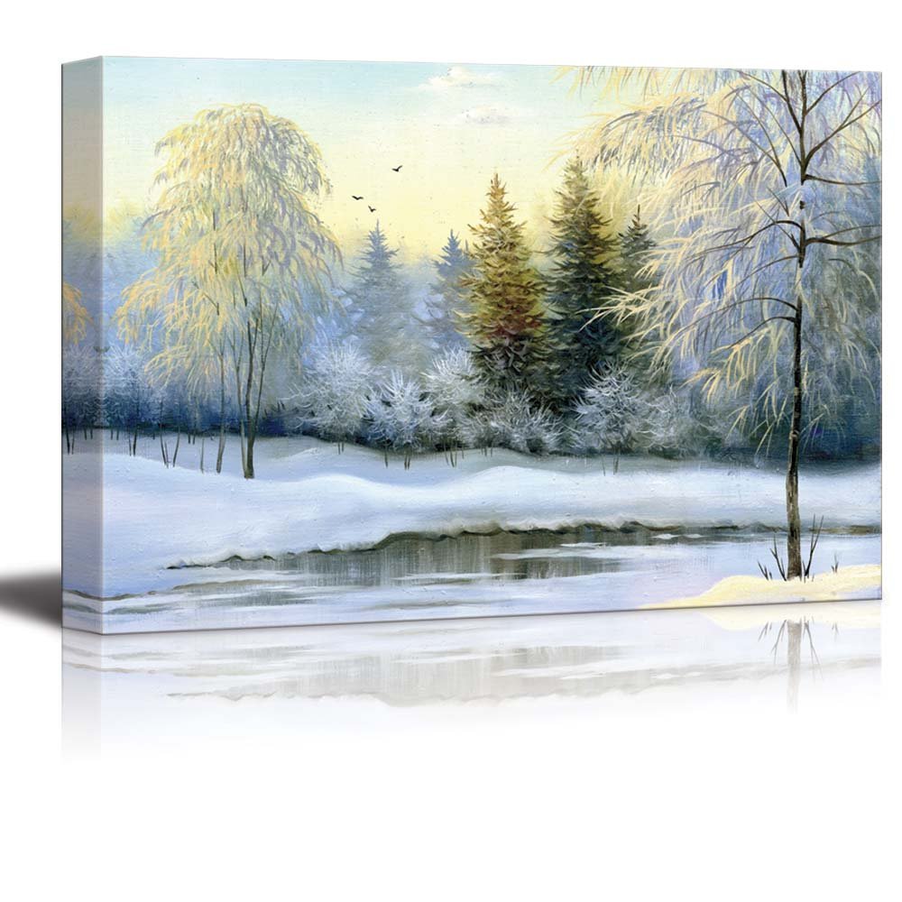 Canvas Prints Wall Art Beautiful Winter Landscape, Canvas, Oil 32
