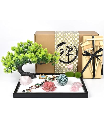 Amazon.com: Zen Garden Kit for Desk 12x8in Sand Tray, Japanese