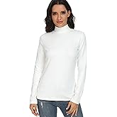HieasyFit Women's Cotton Mock Turtleneck Long Sleeve Basic Thermal Top