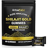 Shilajit Gummies for Men & Women, Pure Himalayan Shilajit Gold Gummies Rich in Ashwagandha, Gokshura with 85+ Trace Minerals, Authentic Flavor, 100% Natural - 60 Gummies