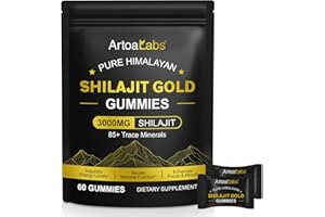 NIFEISHI Shilajit Gummies for Men & Women, Pure Himalayan Shilajit Gold Gummies Rich in Ashwagandha, Gokshura with 85+ Trace Minerals, Authentic Flavor, 100% Natural - 60 Gummies