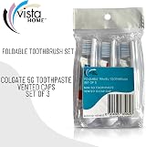 Colgate Travel Toothbrush Set of 3 - Foldable & Portable with Toothpaste view 2