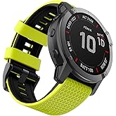 OVERSTEP Compatible with Garmin Fenix 5 Watch Band/Fenix 7 Band, 22mm Soft Silicone Replacement Strap for Fnix 5 Plus/Fenix 6/Fenix 6 Pro/Fenix 7 Pro/Approach S60/S62 Smart Watch