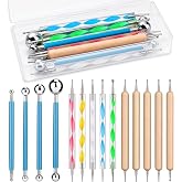 LOKUNN 14 Pcs Dotting Tools Embossing Tool Dotting Tools Set Rock Painting | Mandala Dot Painting Tools Ball Styluses with Box, Ball Tip Clay Tools, Pottery Clay Modeling Embossing Nail Art