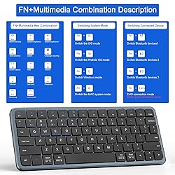YORUNOHOSHI 2.4G Wireless Keyboard, Ultra Slim Dual