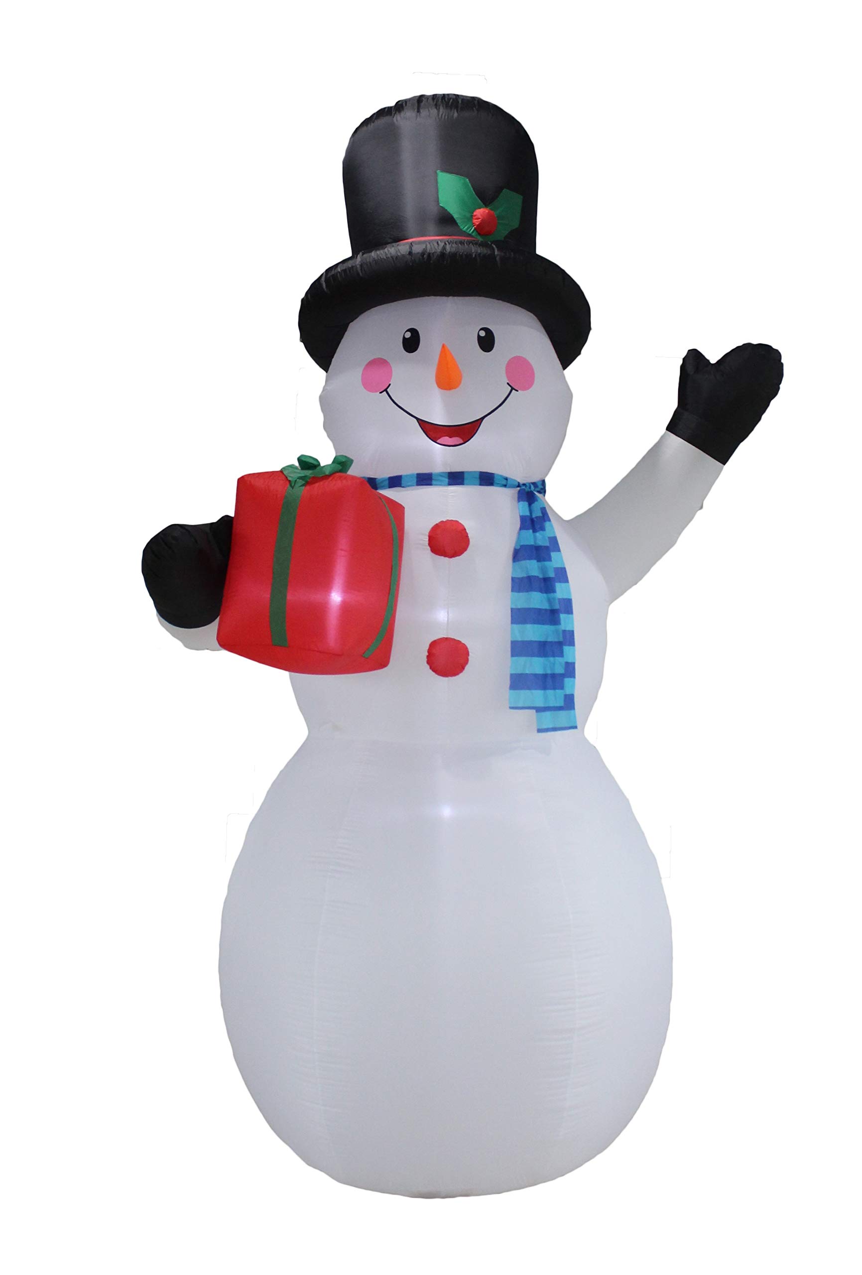 Photo 1 of 12 Foot Tall Huge Christmas Snowman Holding Gift Box Lighted Blowup Party Decoration for Outdoor Indoor Home Family Garden Yard Prop