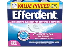 Efferdent Denture Cleanser Tablets, Complete Clean, Tablets, Multicolor, 252 Count