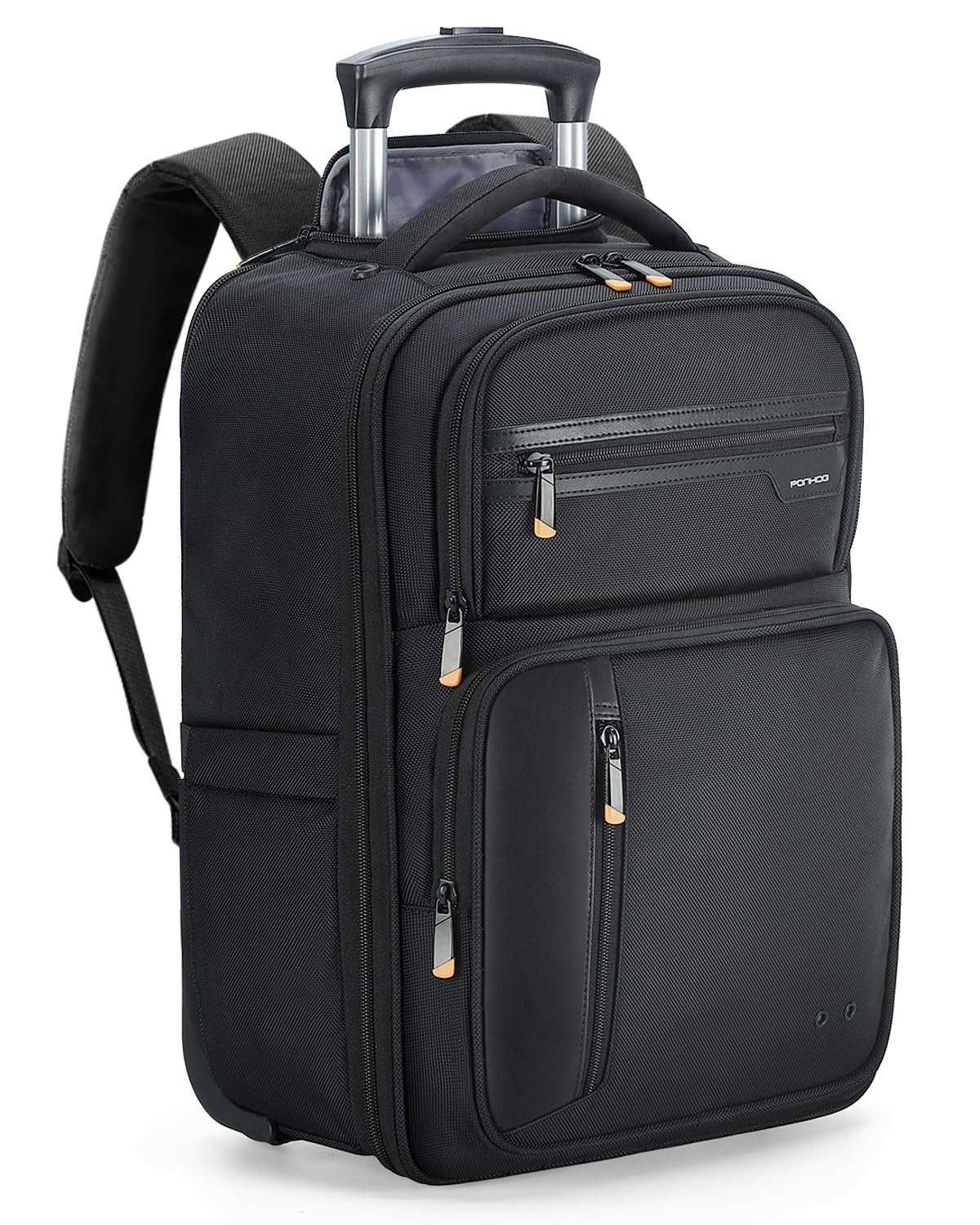 Photo 1 of Ponhog Rolling Backpack, 15.6 inch Laptop Backpack with Wheels, Flight Approved Water Resistant Underseat Carry on Lugagge Wheeled Bag for Men Women Adults, Black