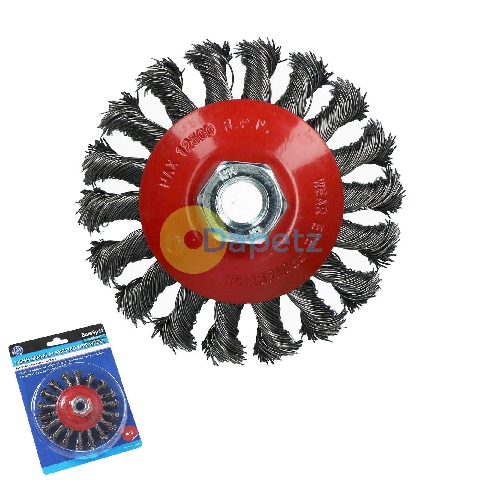 BlueSpot Tools M14 4.5-inch Semi Flat Knotted Wire Wheel