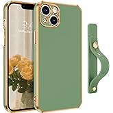 VENINGO iPhone 14 Plus Case, iPhone 14 Plus Phone Case, Slim Fit Soft TPU with Adjustable Wristband Kickstand Scratch Resistant Shockproof Protective Cover for Apple iPhone 14 Plus 6.7", Matcha Green