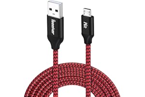 iSeekerKit Android Charging Cable, 15ft PS4 Controller Charger Cable, Durable Micro USB 2.0 Charging Cord Wire Compatible for Samsung Galaxy S7 Edge/S6/Note5,Sony,LG,Moto,HTC,Smartphones (Red)