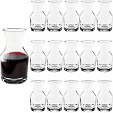 15 Pack Mini Carafe Decanter, Single Serving Glass Carafe, Small Wine Glasses (8.5 oz)