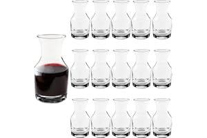 15 Pack Mini Carafe Decanter, Single Serving Glass Carafe, Small Wine Glasses (8.5 oz)