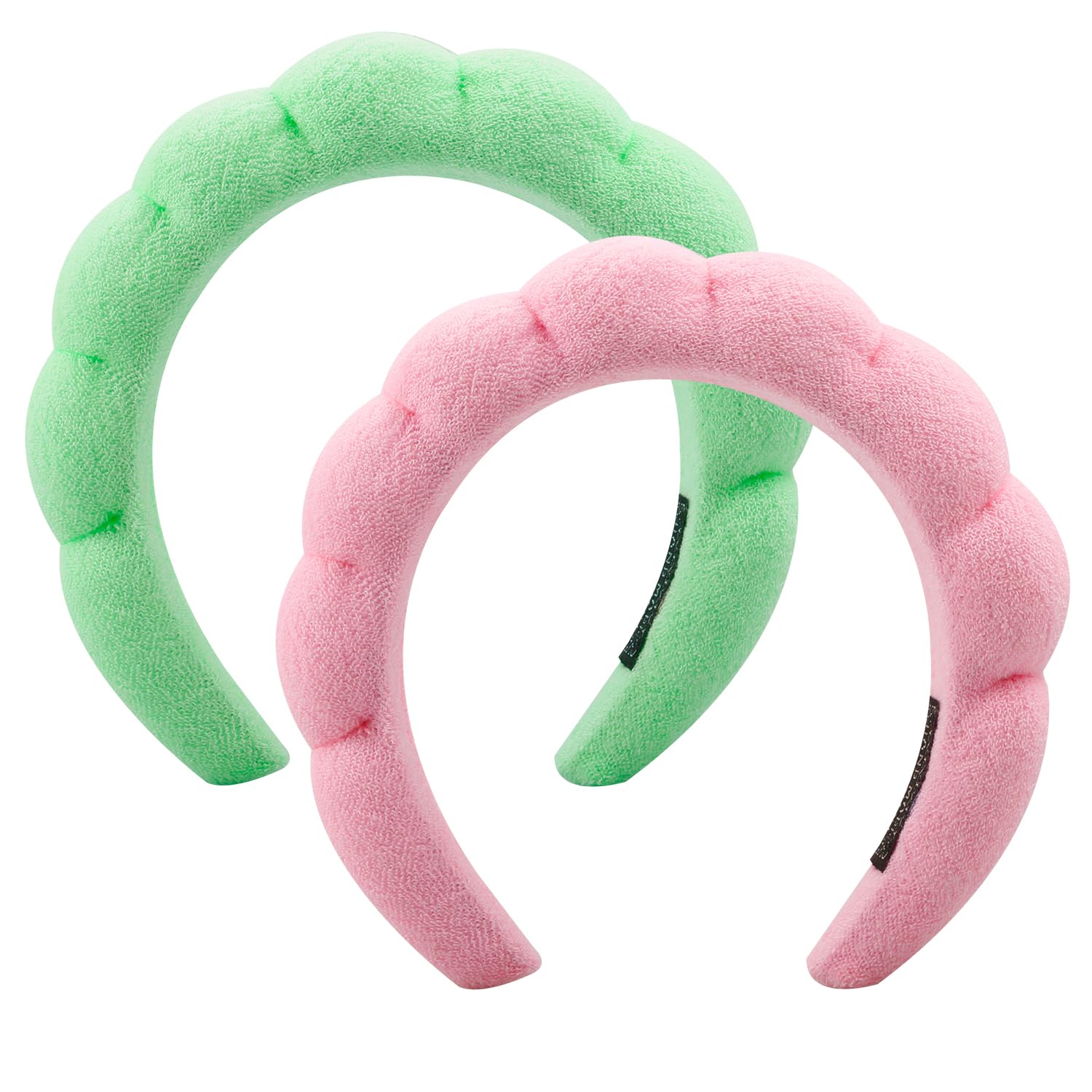 Luckious 2 Pcs Fluffy Sponge Makeup Headband, Women Spa Sponge Headband, Cute Fluffy Headband Makeup Hair Band for Face Washing, Makeup Removal, Skin Care, Shower, Yoga Headband
