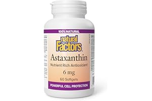Natural Factors Astaxanthin 6 mg, 60 softgels, Easy-to-Take Softgels, Antioxidant, Proudly Canadian
