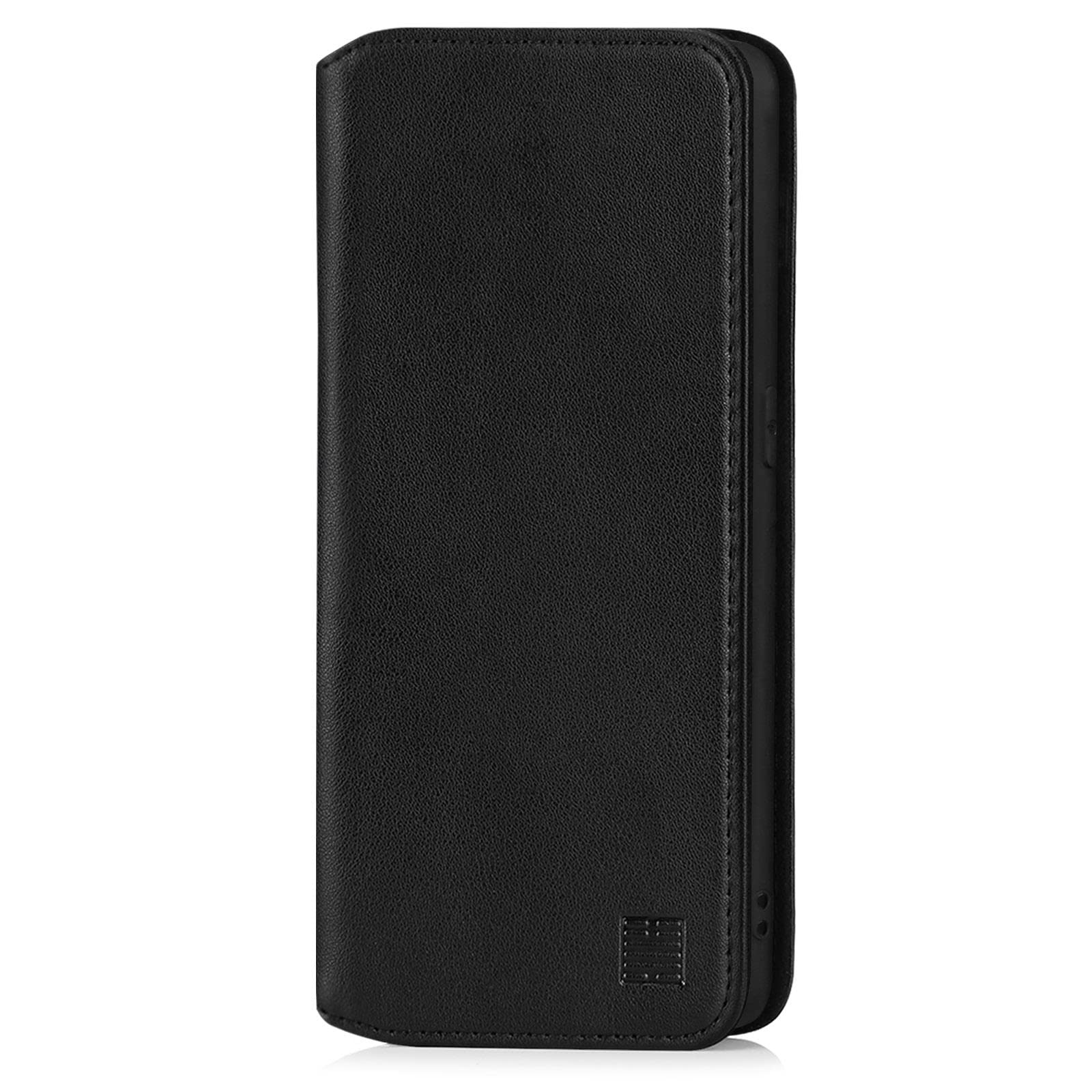 32nd Classic Series 2.0 - Real Leather Book Wallet Flip Case Cover For Oppo Find X3 Pro, Real Leather Design With Card Slot, Magnetic Closure and Built In Stand - Black