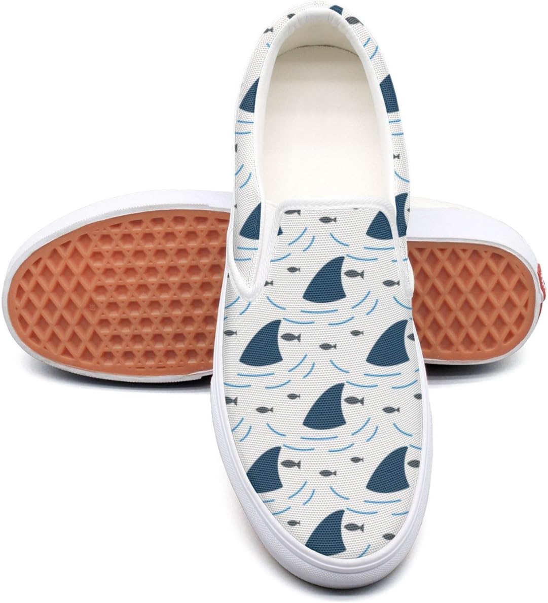 seventtynine Hark Fin In Water Waves Classic Men's Canvas Slip-Ons Loafer Shoes Sneaker