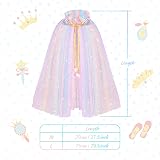ACWOO Princess Cape for Girls Colorful Deluxe Cloak with Crown view 6