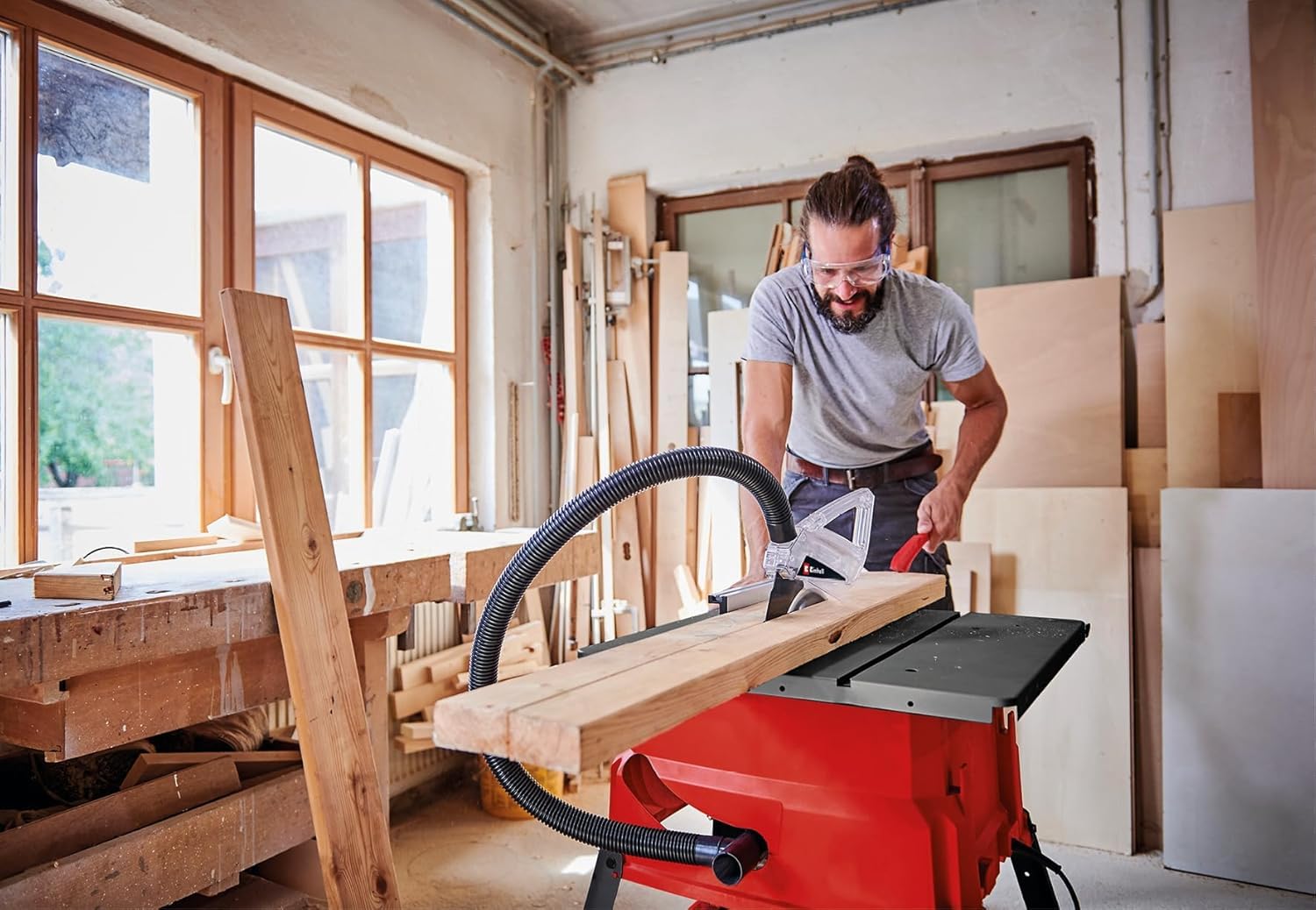 Einhell Tischkreissäge TC-TS 2025/3 eco (2000 W, 85 mm Schnitthöhe, Ø 250 mm Sägeblatt, Winkelanschlag, Parallelanschlag, Absauganschluss, inkl. Präzisionssägeblatt) 2