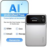 Comu Action Pro, AI Voice Recorder, Automatic AI Docs, 70H+ Battery Life | AI Note Taker for Professionals &amp; Teams, AI Agents, Meeting Minutes, PPTs, Action Items, AI+ Chat, MagSafe Compatible