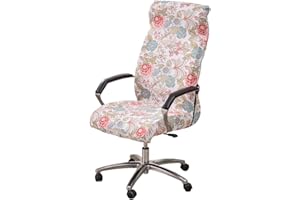 CRFATOP Stretch Computer Office Chair Cover with Durable Zipper - Universal Rotating Desk Cover, Simplism Style High Back Slipcover, L, A25