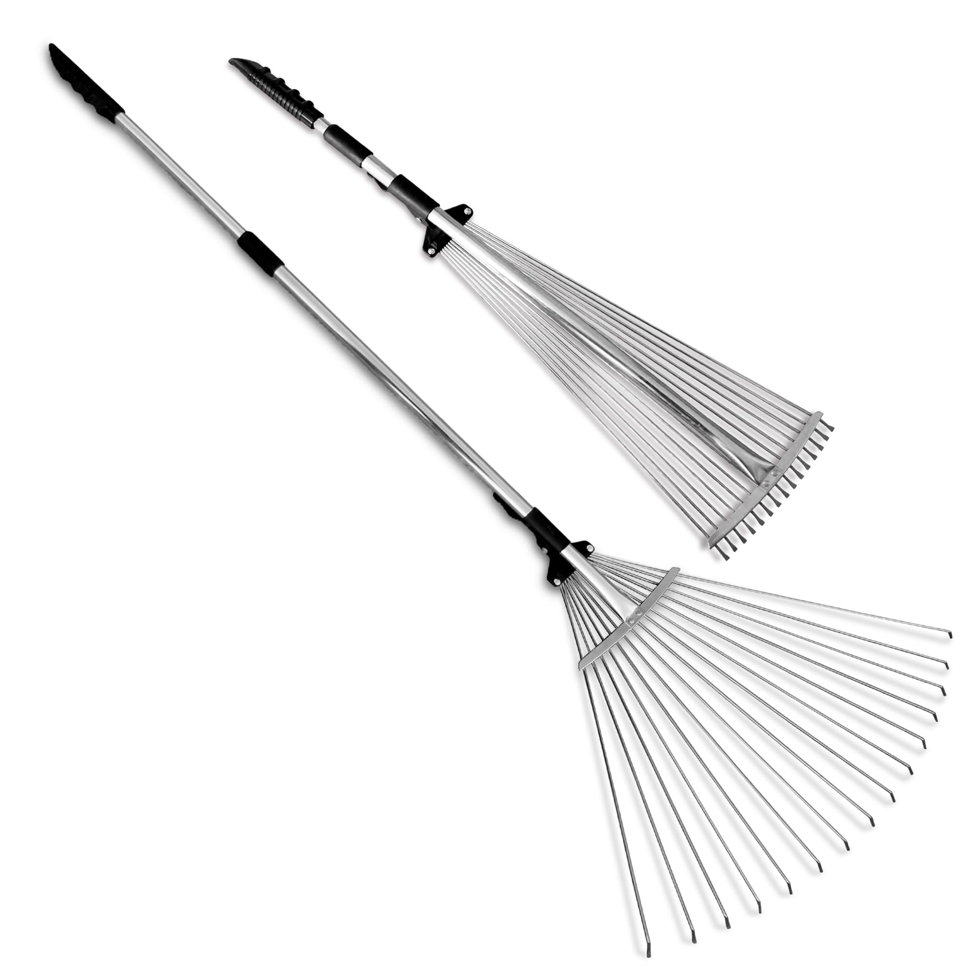 Photo 1 of TABOR TOOLS Adjustable Metal Rake - Collapsible & Telescopic - Garden, Yard, & Lawn - Ideal for Leaves, Shrubs & Small Areas. J16A