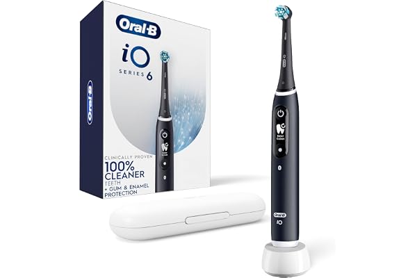 Oral-B iO6 Electric Toothbrush, for a Deep Clean and Whiter Teeth, Black Lava, Rechargeable Electric Toothbrushes, iO Series