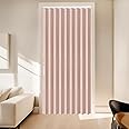 AJAZZ 100% Blackout Curtain for Door Invisible Accordion Doors Interior Magnetic Door Curtain Front Door Curtains for Glass Window Sets (1 Pack, 44 W x 78 L,Pink+Rod)