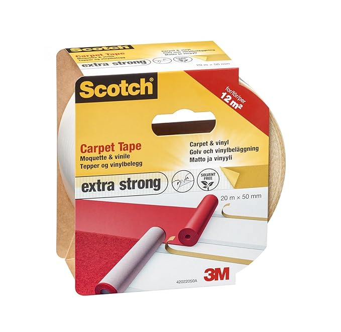 Scotch 42022050 Extra Strong Carpet Tape, White, 50 mm x 20 m Amazon