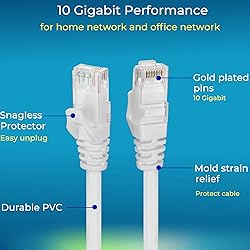 Rapink Patch Cables Cat6 1ft (24 Pack), Ethernet