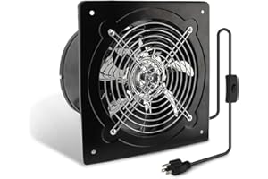 MEKOTRIN 6 Inch Black Kitchen Exhaust Fan, 350CFM Powerful Bathroom Exhaust Fan, Window Mount, High Speed, Specialized Blade 