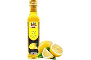 Lemon Oil, Infused Premium Extra Virgin Olive Oil, 8.5 Fl Oz (250 ml), Finishing, Cooking, Dipping, Dressing, and Tasting, BASSO 1904