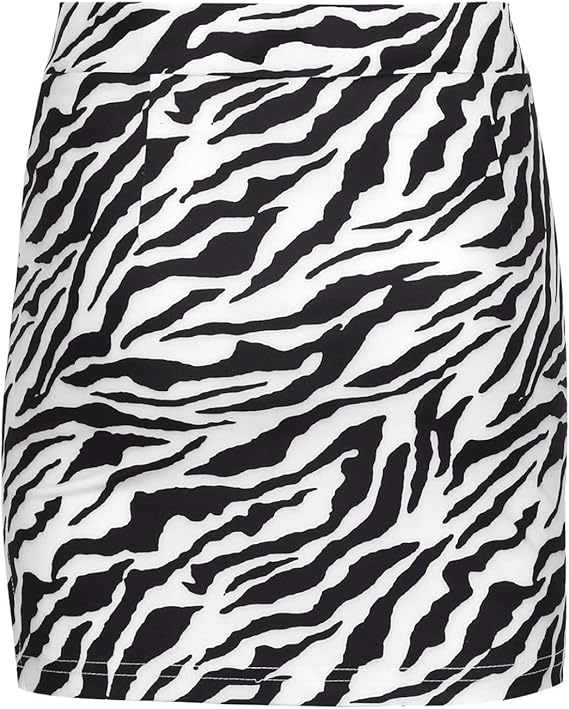Amazon Alvivi タイト スカート ミニ レディース Aライン ミニスカート ゼブラ柄 セクシー ボディコン 無地 美脚 ハイウエスト スカート ひざ丈 春夏 台形 膝上 美脚 ショートスカート おしゃれ ゼブラ柄 M スカート 通販