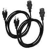 (2-Pack) 15ft. Universal PC Power Cord - 3 Prong AC