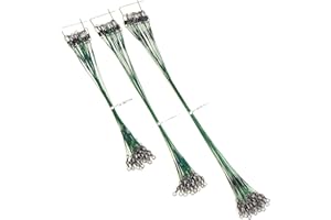 MOBOREST 60PCS Fishing Leaders, Hi-Low Rig Fish Line Stainless Steel Wire Leader with Swivel Snap Assortment Fishing Gear Connect for Lures Bait Rig Hooks