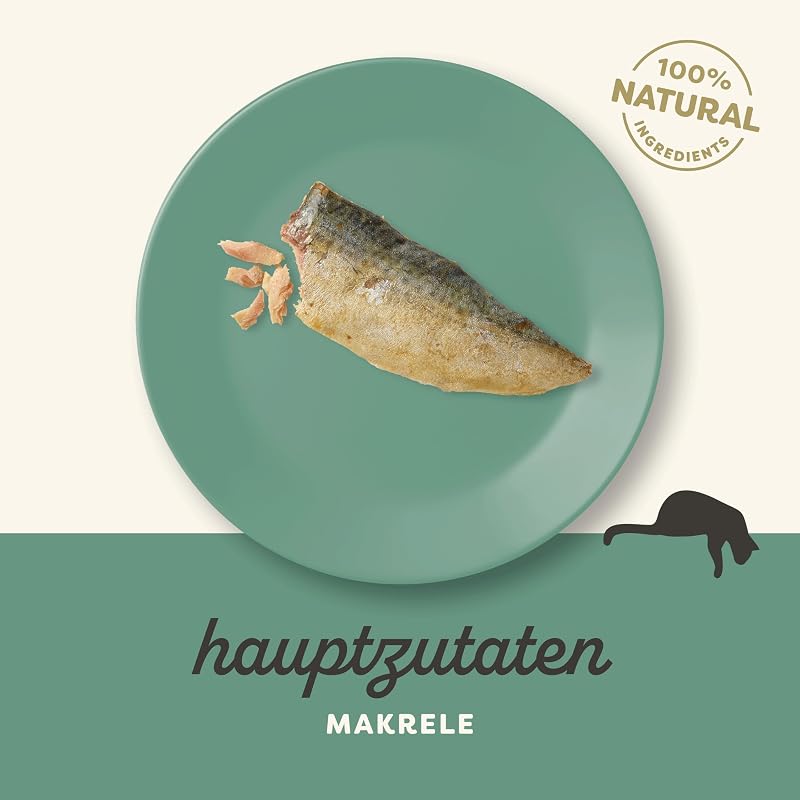 Natural Cat Treats, Ganze Makrele Lende Katzensnack, 30g Beutel (Packung mit 12 Stück)