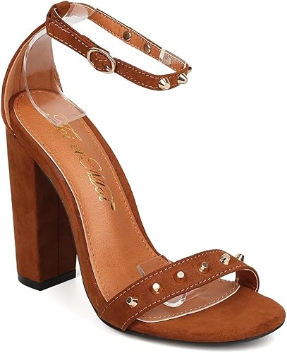 studded ankle strap heels