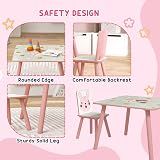 ZONEKIZ Kids Table and Chair Set, Toddler Activity Furniture in Pink view 4