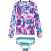 UMELOK Toddler and Little Girls Rash Guard Sets with Bikini Bottoms Swimwear